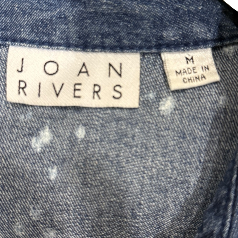 Joan Rivers Denim Button Down Splatter Shirt Size… - image 8